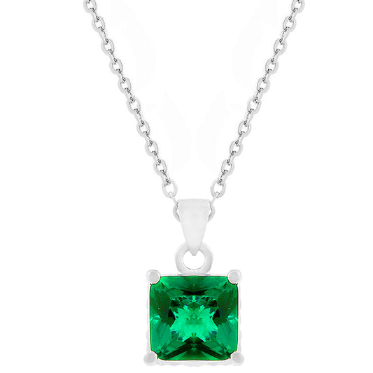 Stunning Double Sided Cubic Zirconia Square Pendant Necklace