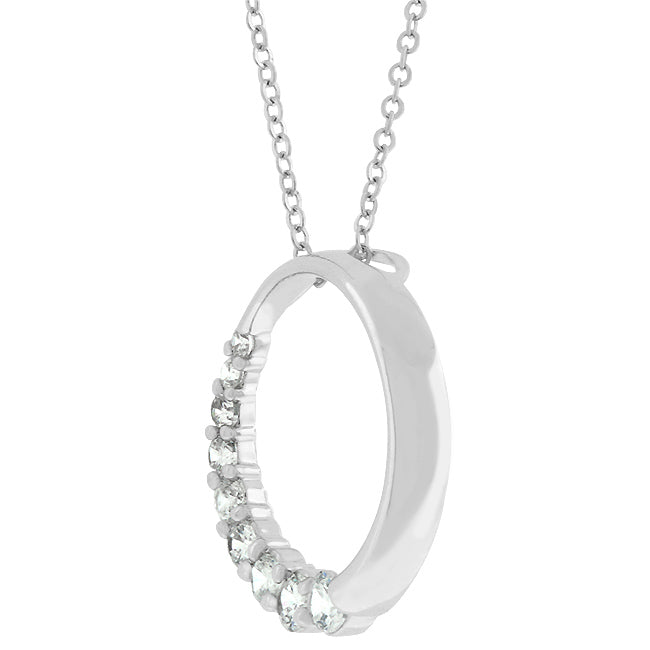 Graduated 1CT Cubic Zirconia Circle Pendant