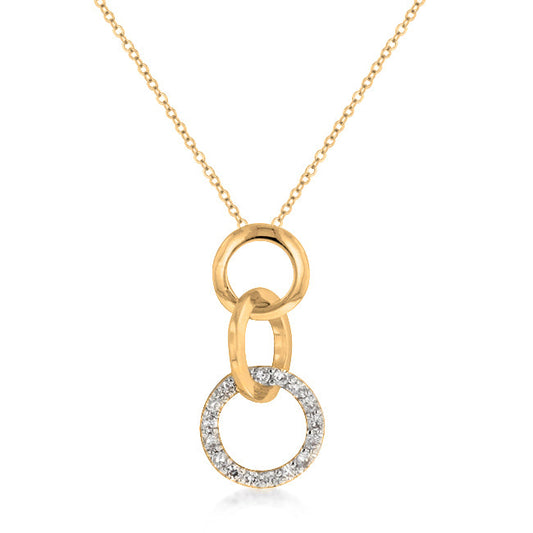 Nice 14K Gold Plated Triplet Hooplet Pendant