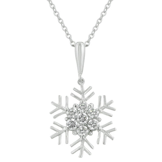 Snowflake Cubic Zirconia Pendant Necklace