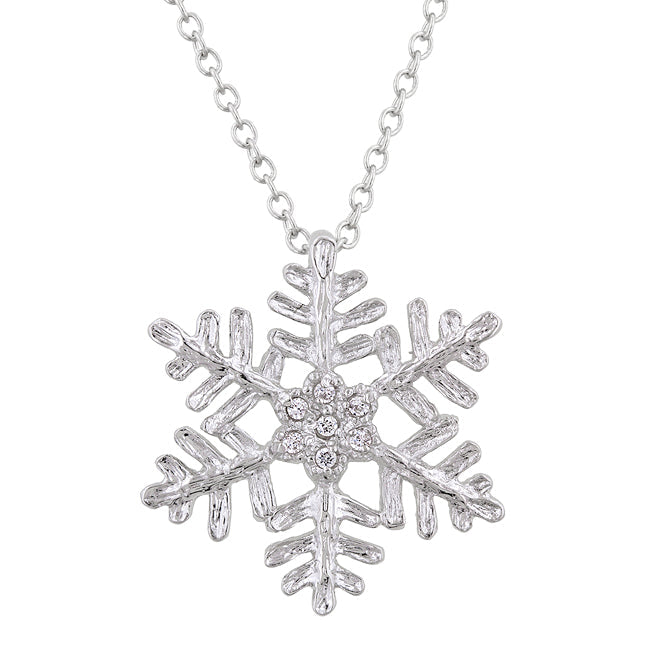 Large Snowflake Pendant Necklace