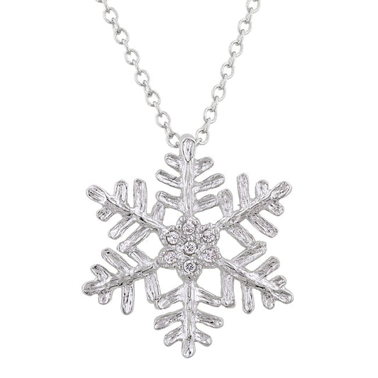 Large Snowflake Pendant Necklace