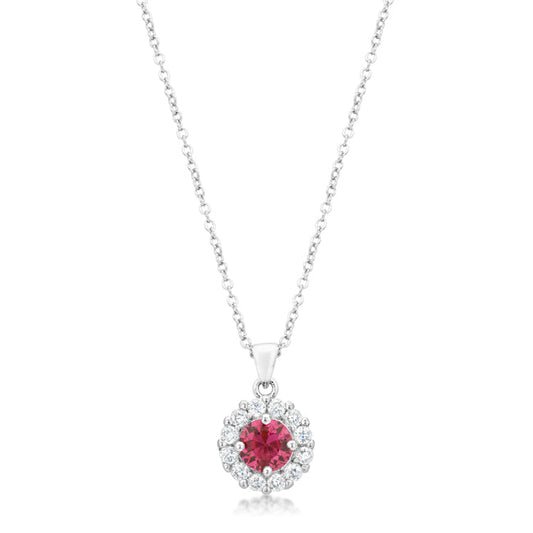 Pink Bella Bridal Pendant Necklace
