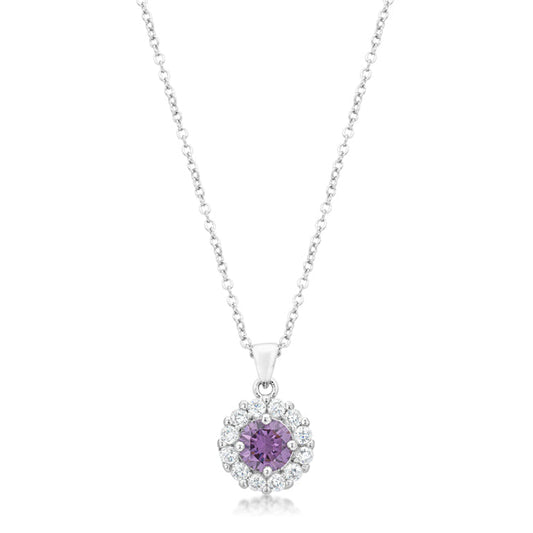 Bella Bridal Pendant Necklace in Purple