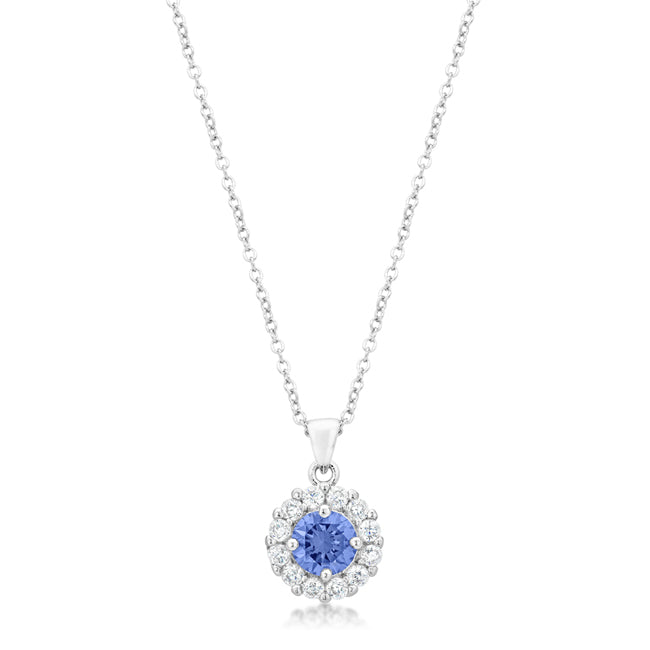 Beautiful Bella Bridal Light Purple Pendant Necklace