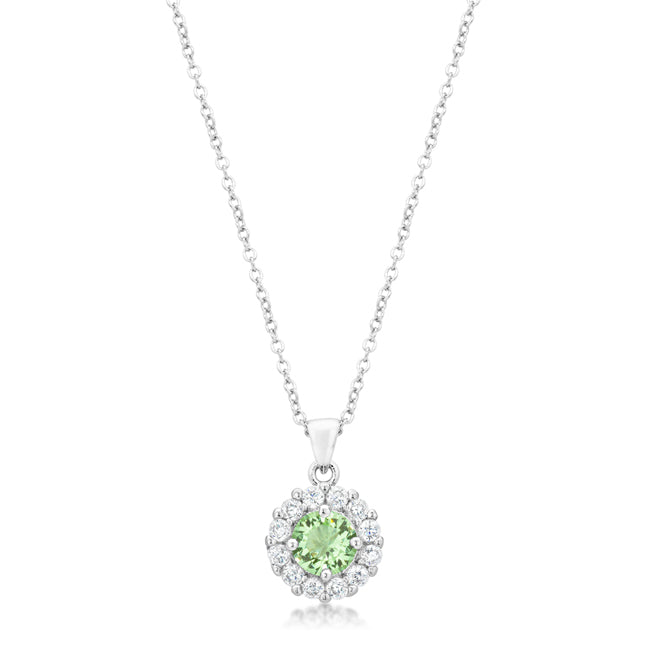 Beautiful Bella Bridal Light Green Peridot Pendant Necklace