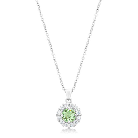 Beautiful Bella Bridal Light Green Peridot Pendant Necklace