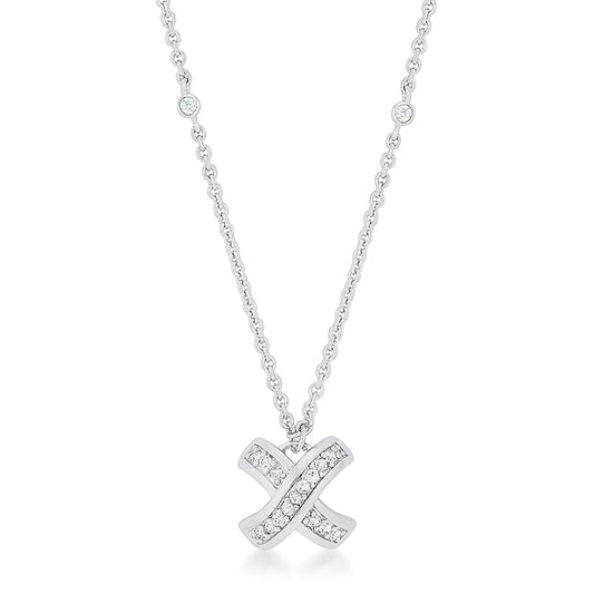 Timeless Elegant Pave X Necklace