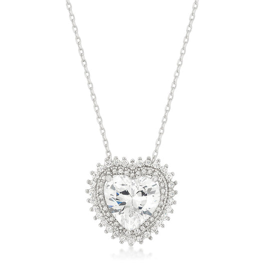 Beautiful Halo Heart Pendant Necklace