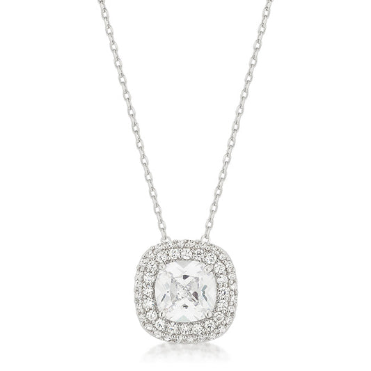 Pave Halo Pendant Necklace