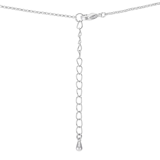 1.4 Ct Rhodium Plated CZ Pendant Necklace with Interlocking Circles