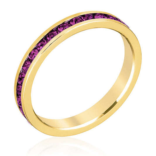 Stylish Stackable Purple Crystal Eternity Band Ring