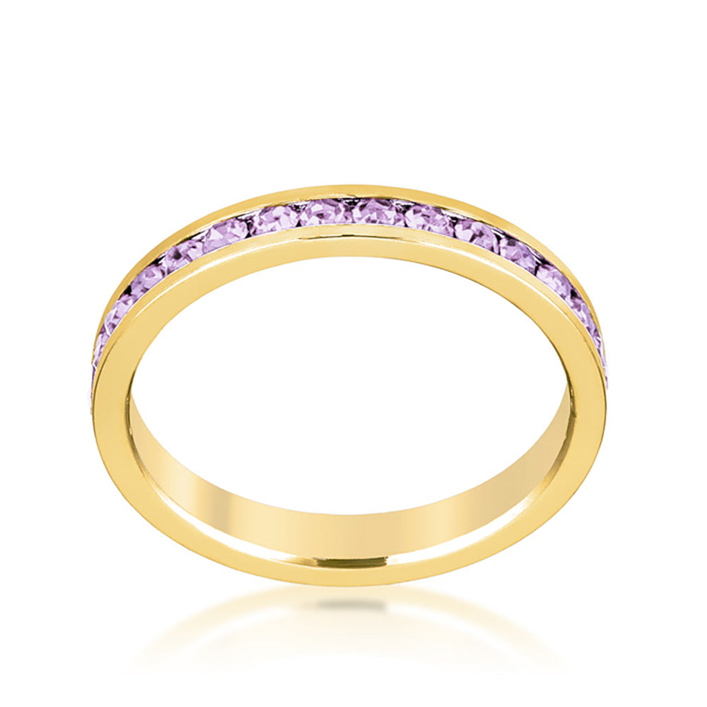 Stylish Lavender Crystal Eternity Band Ring