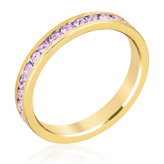 Stylish Lavender Crystal Eternity Band Ring