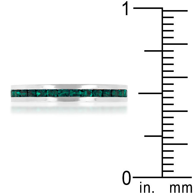 Stylish Stackable Emerald Crystal Eternity Band Ring