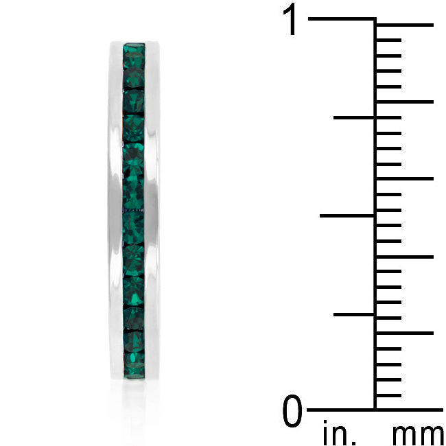 Stylish Stackable Emerald Crystal Eternity Band Ring