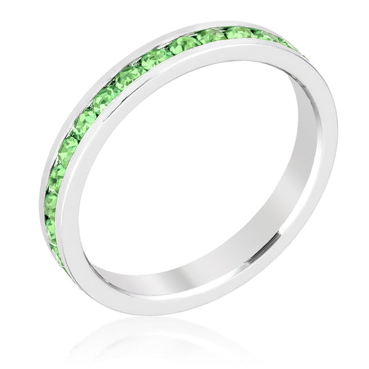 Stylish Stackable Peridot Crystal Eternity Band Ring