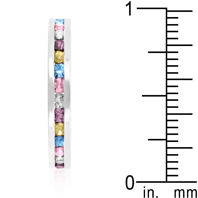 Stylish Stackable Mixed Multicolored Crystal Ring