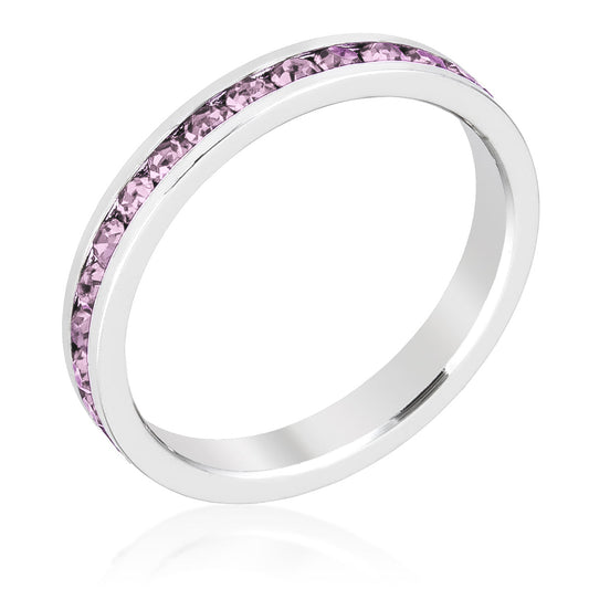Stylish Stackable Lavender Eternity Crystal Ring