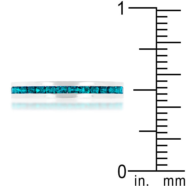 Stylish Stackable Turquoise Crystal Eternity Band Ring