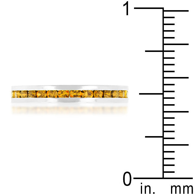 Stylish Stackable Yellow Crystal Eternity Band Ring