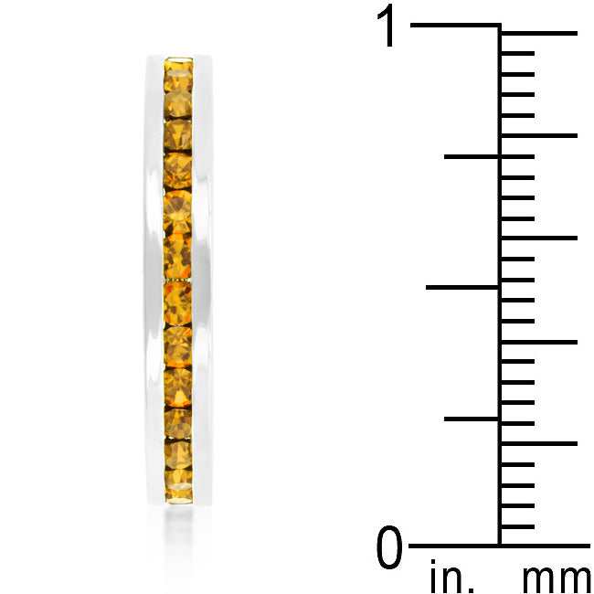 Stylish Stackable Yellow Crystal Eternity Band Ring