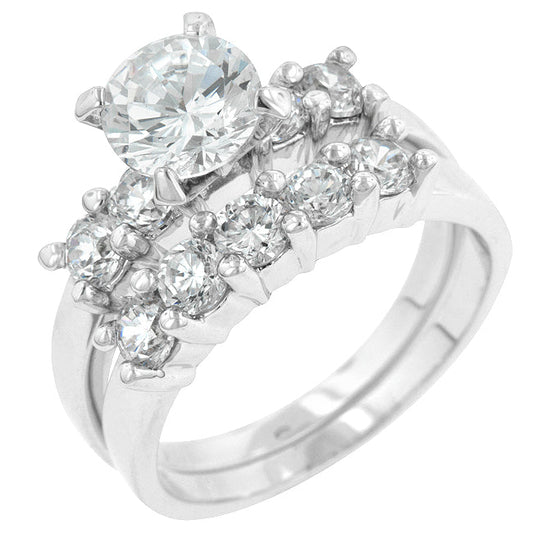 Classic Cubic Zirconia Wedding Set