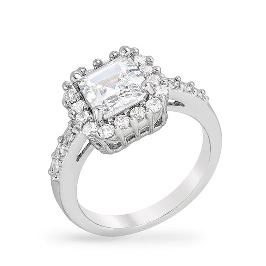 Pave 3.13CT Asscher Cut Ring