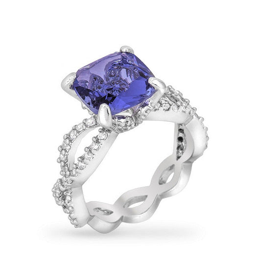 Stunning Purple CZ Classic Ring