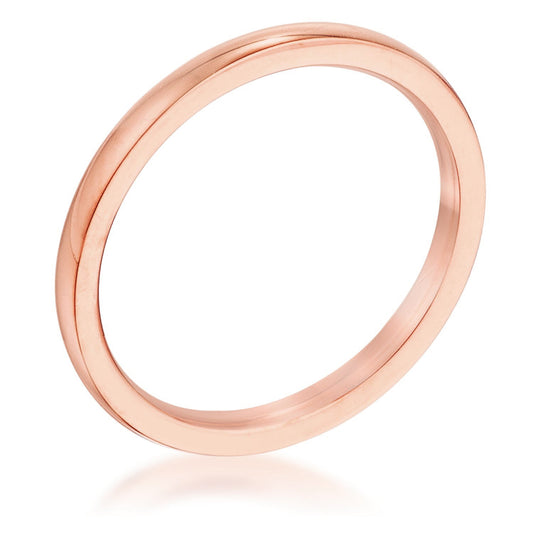 Simple 2mm IPG Rose Gold Stainless Steel Wedding Band