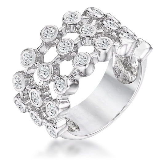 Tiered Contemporary Cubic Zirconia Ring