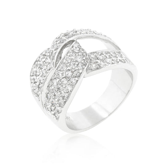 Unique Cubic Zirconia Knot Ring