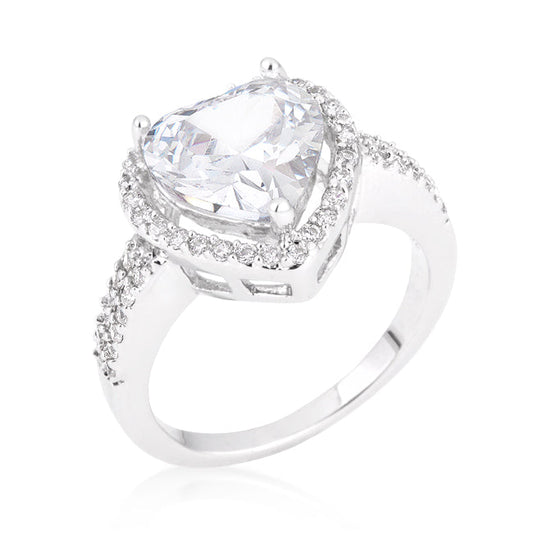 Simple and Sophisticated Cubic Zirconia Valentine Heart Ring