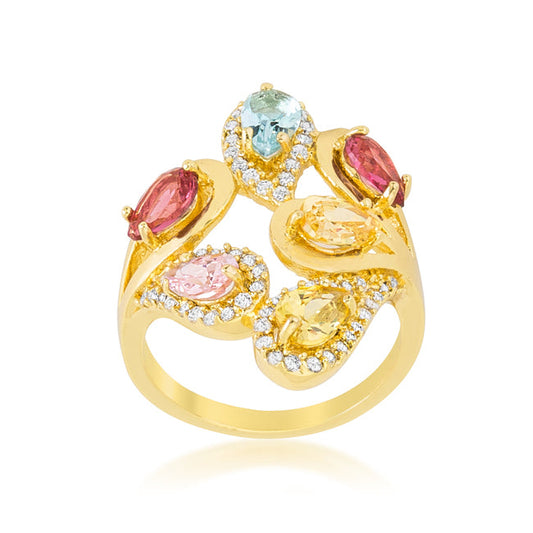Beautiful Multi-Color Cocktail Ring