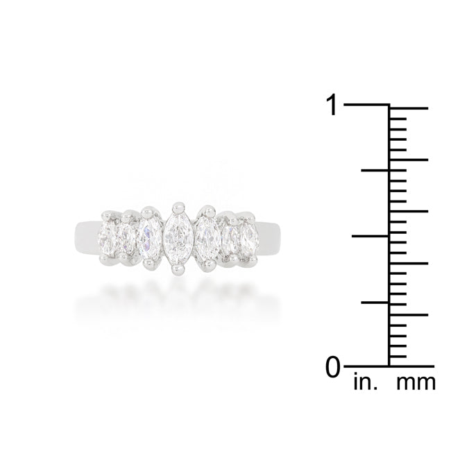 Graduated Marquise CZ Anniversary Band