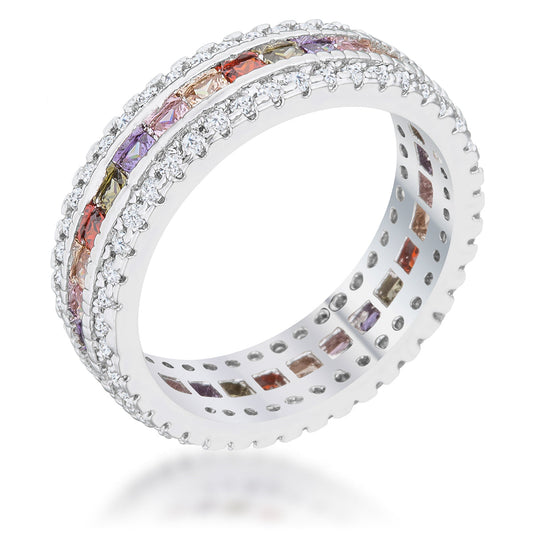 Gorgeous 1.75ct Multicolor CZ Classic Band Ring