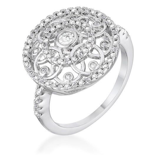 Filagree .5 Ct Interlocking Circles Ring with CZ