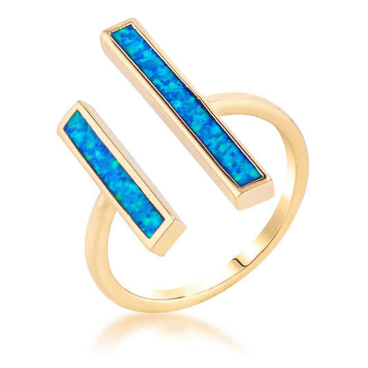 Beautiful 18k Gold Plated Blue Opal Ring