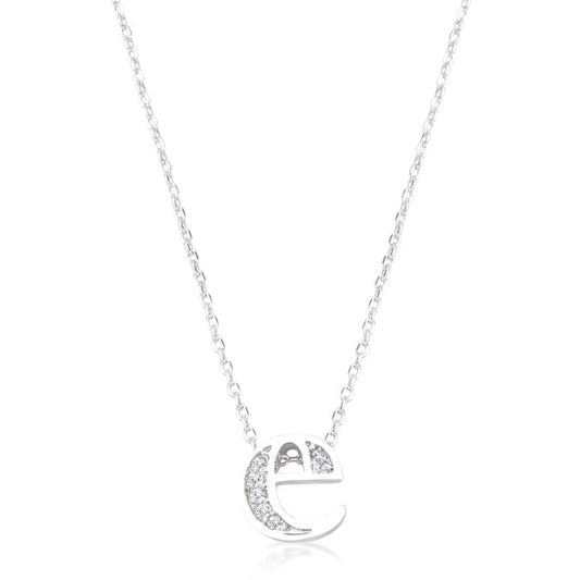 Pave Initial E Pendant Necklace