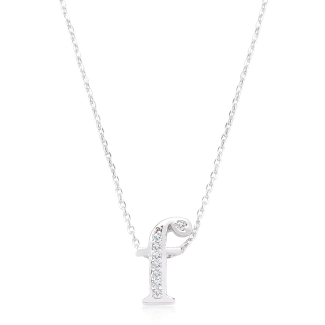 Classic Cubic Zirconia Pave Initial F Pendant