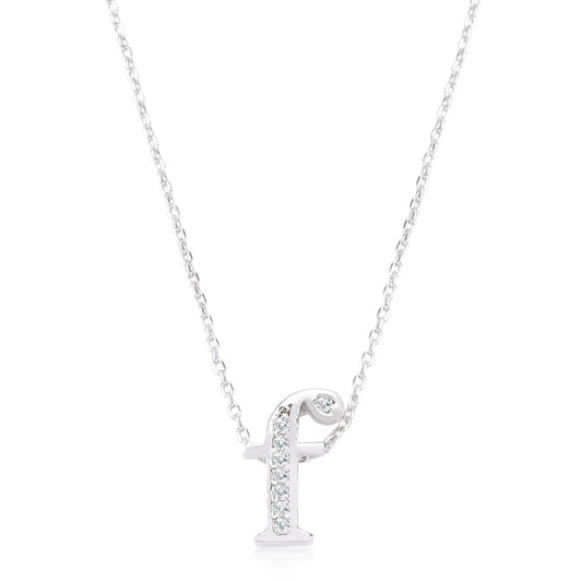 Classic Cubic Zirconia Pave Initial F Pendant