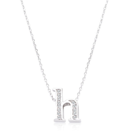 Pave CZ Initial H Pendant Necklace