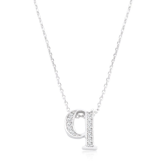 Pave CZ Initial Q Pendant