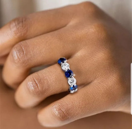 Sterling Silver Cubic Zirconia Eternity Band Ring