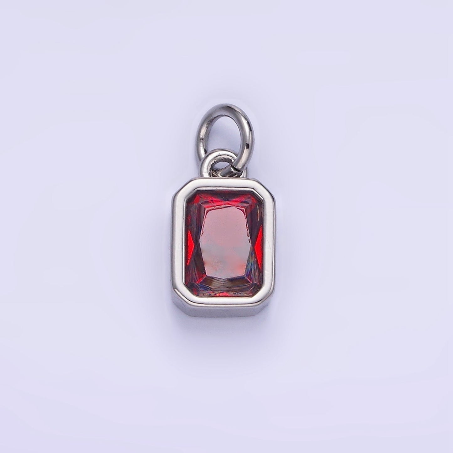 14K Gold Filled Birthstone CZ Baguette Bezel Charm in Gold & Silver