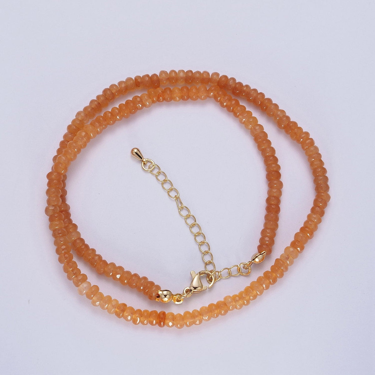 Gorgeous 16 Inch Rondelle 5mm Natural Stone Beaded Handmade Necklace