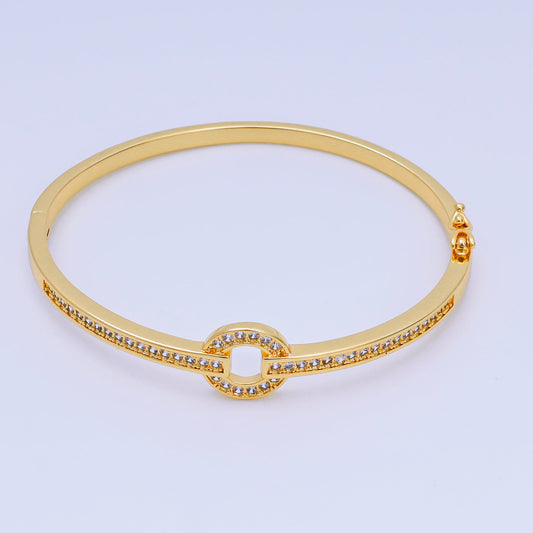Gold bangle Bracelet Octagon with CZ Bracelets, Wrap Bracelet, Cubic Zirconia Jewelry Gift Minimalist Cuff | Hinged Cuff | Open Gold Cuff | Gift for her