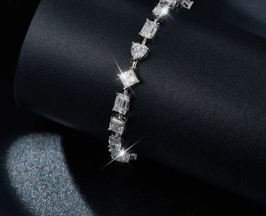 Elegant Multi-Shaped Cubic Zirconia Bracelet