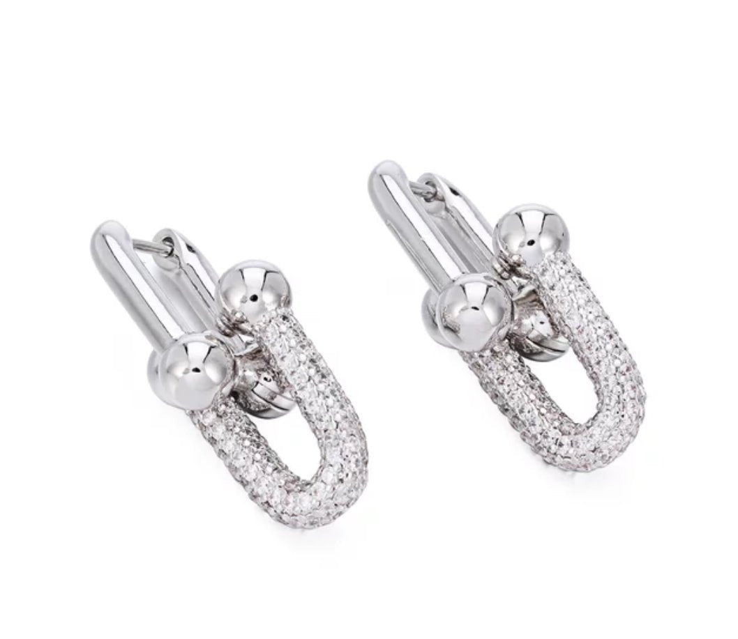 Beautiful Saddle Earrings Zircon Cubic Zirconia