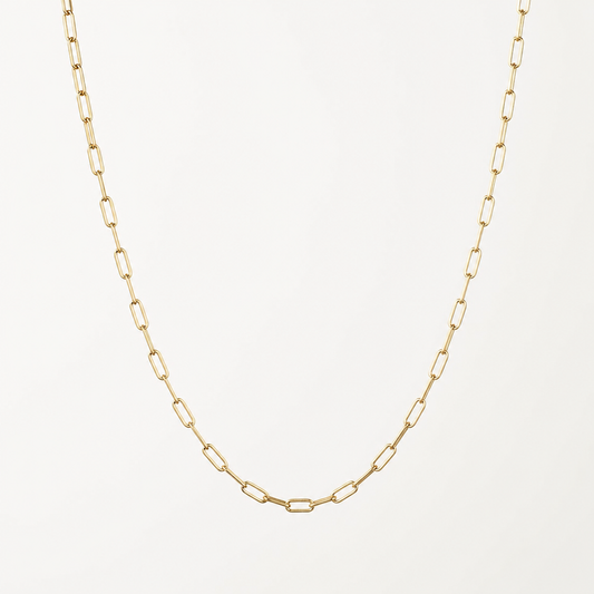 Dainty 1.3mm Layering Link Chain Necklaces Small Paperclip Necklace Gold Filled Necklace